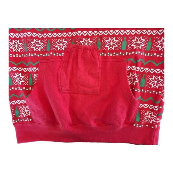 Spencers Beer Me Ugly Christmas Hoodie Unisex Medium Cotton Blend Red Green - Picture 9 of 13